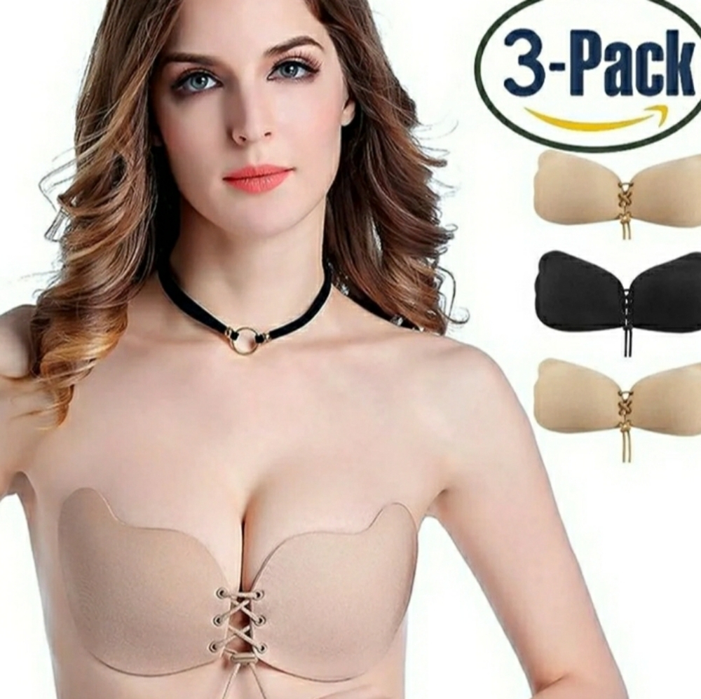 3 pack Strapless Self Adhesive Silicon